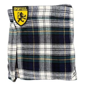 Sport Kilt Douglas Tartan Plaid Cotton Kilt Mens XL Made in USA Navy Blue Green